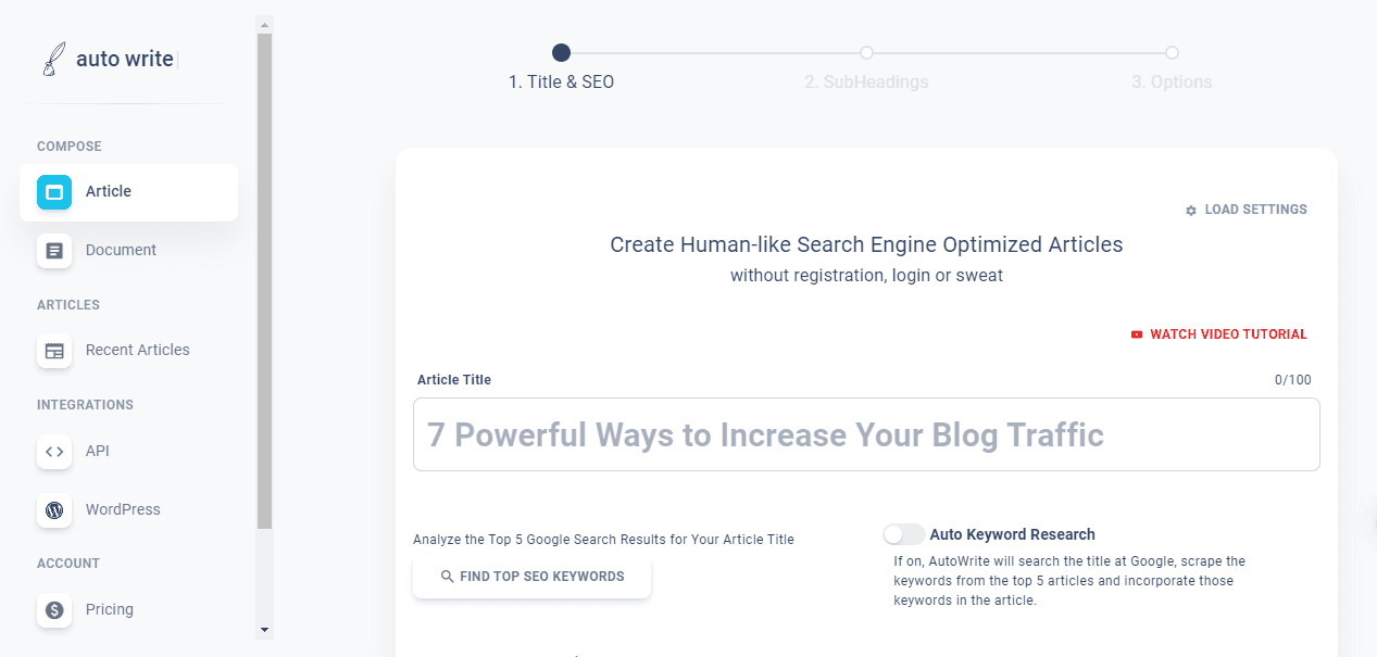 AutoWrite App