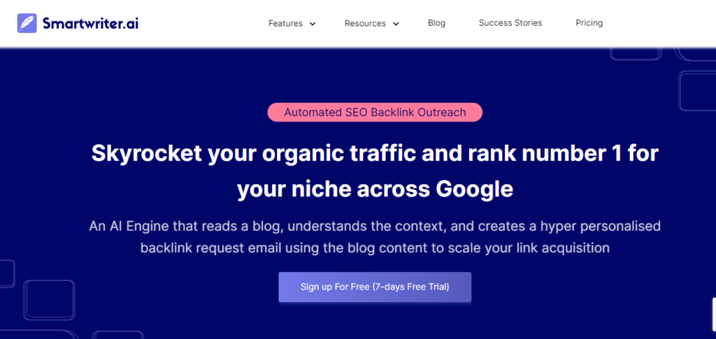 Smartwriter.ai SEO Backlink Outreach Tool