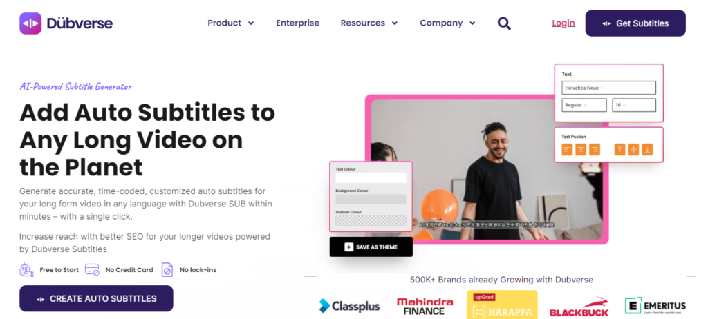 Dubverse AI Subtitle Generator