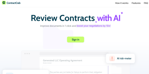 AI Contract Review by ContractCrab